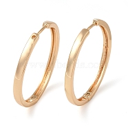 Plain Brass Hoop Earrings for Women, Ring, Light Gold, 34x3mm(EJEW-M238-29KCG)