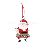 Christmas Santa Claus Handmade Polymer Clay Pendant Decorations, for Christmas Tree Wall Door Hanging Ornaments, Christmas Tree, 200mm(HJEW-P017-01A)