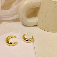 Ring Alloy Stud Earrings, Half Hoop Earrings, Golden, 23x23mm(WG64463-24)