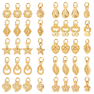 PandaHall Elite 60Pcs 10 Style Electroplated Alloy Charms, Long-Lasting Plated, with Brass Jump Ring, Golden, 6pcs/style(PALLOY-PH0002-08)