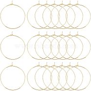 304 Stainless Steel Hoop Earring Findings, Wine Glass Charms Findings, Golden, 21 Gauge, 35x30x0.7mm, 100pcs/box(STAS-UN0003-98)