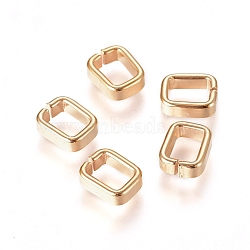 304 Stainless Steel Quick Link Connectors, Linking Rings, Closed but Unsoldered, Rectangle, Golden, 7x5.7x2.4mm, Inner Diameter: 5.1x3.9mm(STAS-L238-051A-G)