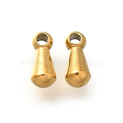 304 Stainless Steel Charms, Teardrop Charm, Ion Plating(IP), Golden, 5.5x2mm, Hole: 0.9mm(STAS-D288-08G)