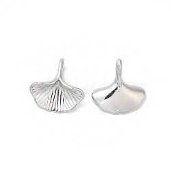 304 Stainless Steel Charms, Ginkgo Leaf Charm, Stainless Steel Color, 13x13x4.5mm, Hole: 3.5x2mm(STAS-H214-23P)