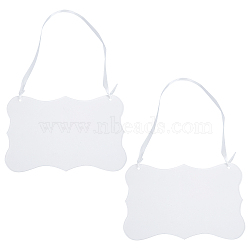 Acrylic Hanging Plate, with Satin Ribbon, Rectangle, Clear, 225x147x2mm, Hole: 5mm(DIY-WH0240-74)