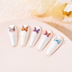 3D Resin Butterfly Nail Charms, Nail Art Design, Nail Art Decoration Manicure Tools Accessories, Mixed Color, 6~7x7~8x3mm, 100pcs/bag(MRMJ-Q072-25-M)