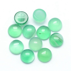 Natural Dyed & Heated Green Onyx Agate Cabochons, Half Round, 6x3~3.5mm(X-G-P393-R04-6mm)