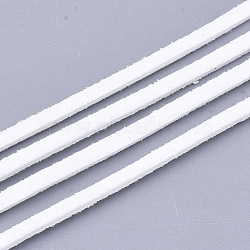 Faux Suede Cord, Faux Suede Lace, White, 2.5~2.8x1.5mm, about 1.09 yards(1m)/strand(LW-R023-2.8mm-17)