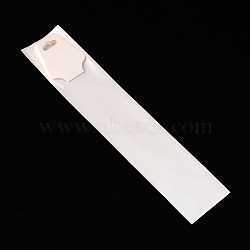 Rectangle Cellophane Bags, with Necklace Display Hanging Cards, White, 25x5cm, Unilateral Thickness: 0.035mm, Display Hanging Card: 10.5x4.4x0.03cm(CON-H011-1)