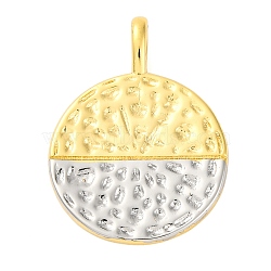 Rack Plating Brass Micro Pave Cubic Zirconia Pendants, Round, Real Gold Plated & Real Platinum Plated, 29x22x5.5mm, Hole: 3.5x6mm(KK-M021-06PG)