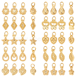 Elite 60Pcs 10 Style Electroplated Alloy Charms, Long-Lasting Plated, with Brass Jump Ring, Golden, 6pcs/style(PALLOY-PH0002-08)
