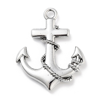 Tibetan Style Alloy Pendants, Anchor & Helm, 45x35.5x5.5mm, Hole: 3.5mm