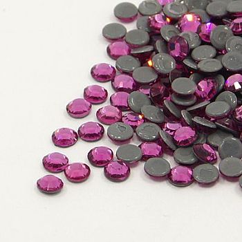Glass Hotfix Rhinestone, Grade AA, Flat Back & Faceted, Half Round, Ruby, SS30, 6.3~6.5mm, about 288pcs/bag