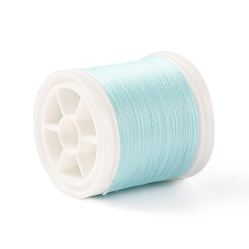 Luminous Polyester Cords, Round, Pale Turquoise, 0.1mm, about 109.36 Yards(100m)/Roll