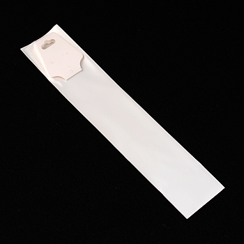 Rectangle Cellophane Bags, with Necklace Display Hanging Cards, White, 25x5cm, Unilateral Thickness: 0.035mm, Display Hanging Card: 10.5x4.4x0.03cm