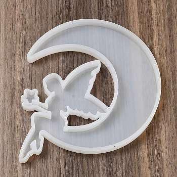 Moon DIY Silicone Molds, Resin Casting Molds, for UV Resin, Epoxy Resin Craft Making, Angel & Fairy, 132x155x10mm