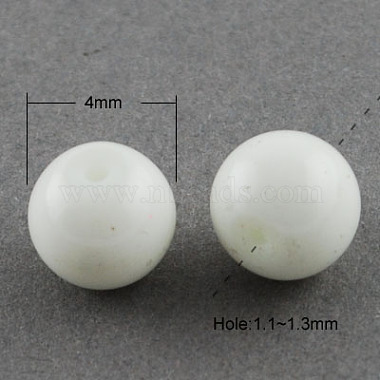 4mm WhiteSmoke Round Glass Beads