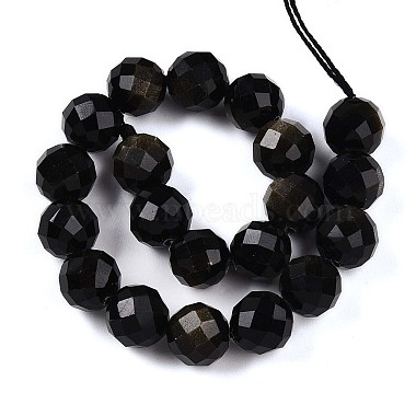 Natural Golden Sheen Obsidian Beads Strands(G-S345-10mm-20)-3