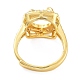 Rack Plating Square Brass Micro Pave Cubic Zirconia Adjustable Ring Components(KK-Q819-11G)-3