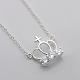 Trendy Silver Color Plated Brass Cubic Zirconia Crown and Cross Pendant Necklaces(NJEW-BB12661)-2