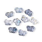 Spray Painted Transparent Acrylic Beads, Butterfly, Light Steel Blue, 7x10x3mm, Hole: 1.5mm, about 3570pcs/500g(OACR-N149-01A)