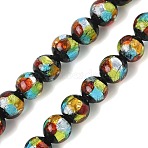 Handmade Foil Glass Beads, Round, Colorful, 7.5~8mm, Hole: 1.2mm(LAMP-K039-37A)