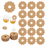 Kraft Paper Wine Glass Charms, Goblet Marker, Gear Shape, Tan, 70x70x0.4mm(DIY-WH0888-147)