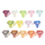 Transparent Acrylic Bead Caps, AB Color, Flower, Mixed Color, 12x11x9mm, Hole: 1.2mm(OACR-G054-03-M)