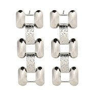 Non-Tarnish 304 Stainless Steel Stud Earrings, for Women, Chain Charm, Stainless Steel Color, 44x16mm(EJEW-S229-05P)