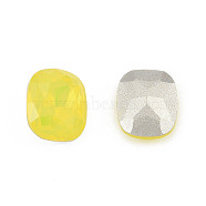 K9 Glass Rhinestone Cabochons, Pointed Back & Back Plated, Faceted, Oval, Citrine, 10x8x4mm(MRMJ-N029-10-01)