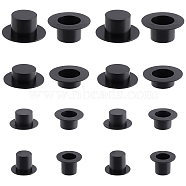 AHADERMAKER 40Pcs 4 Style Christmas Theme Plastic Doll Hat, Magician's Top Hat for Doll Hat Accessories Decorate, Black, 16~19x23~41mm, 10pcs/style(DOLL-GA0001-03)