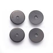 304 Stainless Steel Spacer Beads, Disc, Electrophoresis Black, 8x0.8mm, Hole: 1.2mm(STAS-G193-07B-B)
