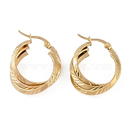 PVD Vacuum Plating 201 Stainless Steel Hoop Earrings, with 304 Stainless Steel Pin, Golden, 29x9mm(EJEW-I309-71G-03)