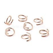 Double Nose Ring for Single Piercing, Spiral 316 Surgical Stainless Steel Nose Ring for Women, Piercing Body Jewelry, Rose Gold, 1~3x8mm, Inner Diameter: 6mm(AJEW-C010-02RG-01)
