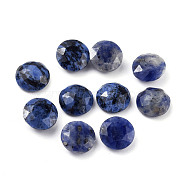 Natural Sodalite Cabochons, Faceted, Flat Round, 10x4.5mm(G-G835-A01-05)