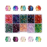250Pcs 10 Colors Two Tone Transparent Spray Painted Acrylic Beads, Polygon, Mixed Color, 7.5x8x8mm, Hole: 1.8mm, 25pcs/color(ACRP-CJ0001-03)
