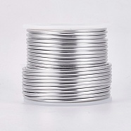 Aluminum Wire, Silver, 9 Gauge, 3mm, about 55.77 Feet(17m)/roll(AW-WH0001-3mm-02)