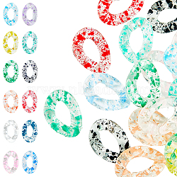 120Pcs 12 Colors Transparent Acrylic Linking Rings, Quick Link Connectors, for Curb Chains Making, Twist, Mixed Color, 29.5x20x6mm, Inner Diameter: 8x16mm, 10pcs/color(TACR-HY0001-01)