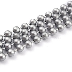 Handmade Brass Ball Chains, Soldered, with Spool, Dark Gray, 2.5mm, 32.8 Feet(10m)/roll(KK-J276-16A-P16)