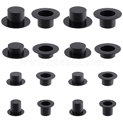 AHADERMAKER 40Pcs 4 Style Christmas Theme Plastic Doll Hat, Magician's Top Hat for Doll Hat Accessories Decorate, Black, 16~19x23~41mm, 10pcs/style(DOLL-GA0001-03)