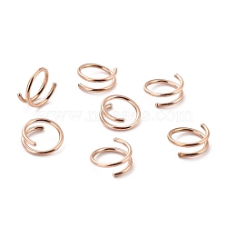 Double Nose Ring for Single Piercing, Spiral 316 Stainless Steel Nose Ring for Women, Piercing Body Jewelry, Rose Gold, 1~3x8mm, Inner Diameter: 6mm(AJEW-C010-02RG-01)