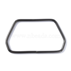 Iron Bag Handles, Trapezoidal Hexagon, for Purse Making Accessories, Gunmetal, 6.5x11.4x0.5cm, Inner Diameter: 5.8x10.5cm(FIND-WH0046-15A)