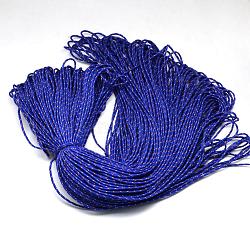 Polyester & Spandex Cord Ropes, 1 Inner Core, Blue, 2mm, about 109.36 yards(100m)/bundle(RCP-R007-316)