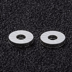 Brass Spacer Beads, Long-Lasting Plated, Flat Round, 925 Sterling Silver Plated, 5x1mm, Hole: 1.5mm(KK-H759-12D-S)