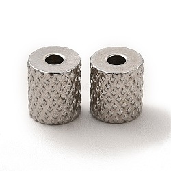 Non-Tarnish 201 Stainless Steel Beads, Column, Stainless Steel Color, 7x6mm, Hole: 1.5mm(X-STAS-M089-10P)