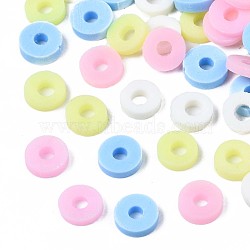 Handmade Polymer Clay Beads, Heishi Beads, Disc/Flat Round, Mixed Color, 4x0.5~1.5mm, Hole: 1.5mm, about 66600pcs/1000g(CLAY-N011-40-28)