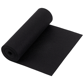 Rectangle Non Woven Felt Fabric, for Kids DIY Crafts Sewing Accessories, Black, 240x1mm, 3m/roll