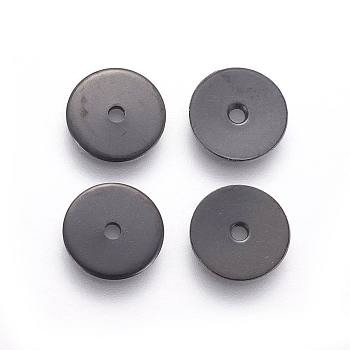 304 Stainless Steel Spacer Beads, Disc, Electrophoresis Black, 8x0.8mm, Hole: 1.2mm