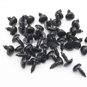 Triangle Plastic Craft Safety Screw Noses, with Shim, Doll Making Supplies, Black, 20x15mm