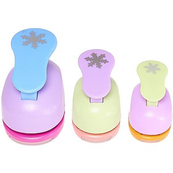 Embossing DIY Paper Printing Card Cutter, with Alloy Findings, Snowflake, Mixed Color, 3pcs/set